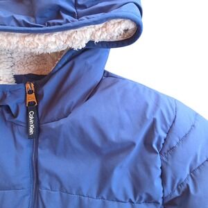 Calvin Klein Men's Mid-Weight Sherpa Lined Puffer Jacket, Sherpa Lined, True Nav